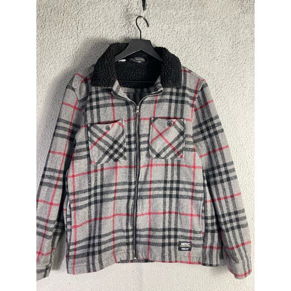 WeSC Unisex Plaid Fleece-Lined Full-Zip Shirt Jacket Size M Multicolor - Picture 5 of 11